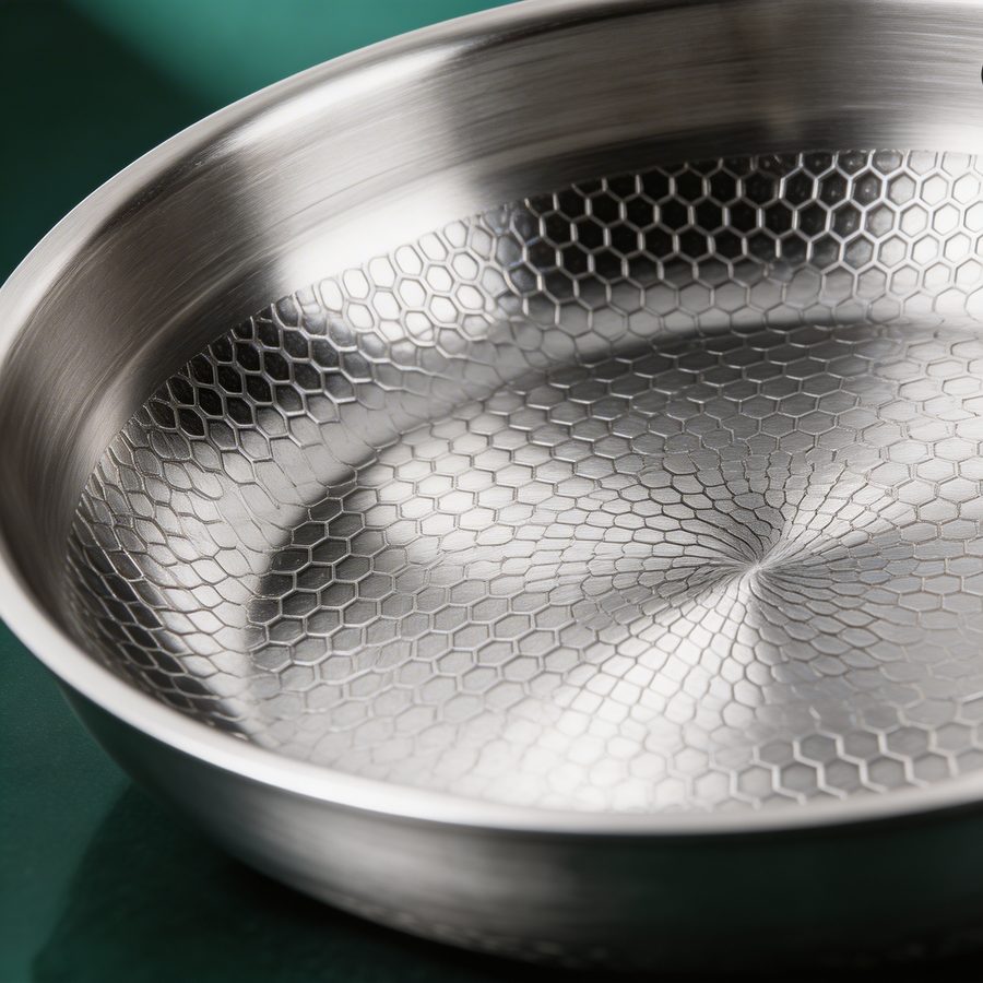 Bratfläche aus reinem Titan mit Hammerschlag-Struktur